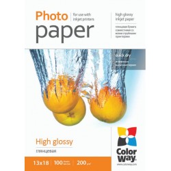 Фотопапір глянцевий ColorWay, 100 аркушів 13x18, 200г/м2 (PG2001005R) Фотопапір глянцевий ColorWay, 100 аркушів 13x18, 200г/м2 (PG2001005R)