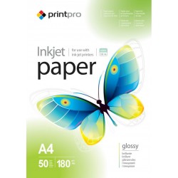 Фотопапір глянцевий PrintPro, 50 аркушів A4, 180г/м2 (PGE180050A4) Фотопапір глянцевий PrintPro, 50 аркушів A4, 180г/м2 (PGE180050A4)