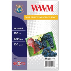 Фотопапір матовий WWM, 100 аркушів A6, 180г/м2 (M180.F100) Фотопапір матовий WWM, 100 аркушів A6, 180г/м2 (M180.F100)
