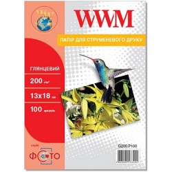 Фотопапір глянцевий WWM, 100 аркушів 13x18, 200г/м2 (G200.P100) Фотопапір глянцевий WWM, 100 аркушів 13x18, 200г/м2 (G200.P100)