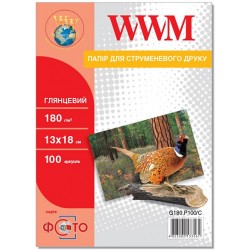Фотопапір глянцевий WWM, 100 аркушів 13x18, 180г/м2 (G180.P100/C) Фотопапір глянцевий WWM, 100 аркушів 13x18, 180г/м2 (G180.P100/C)