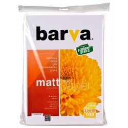 Фотопапір матовий Barva, 100 аркушів A4, 220г/м2 (IP-AE220-207) Фотопапір матовий Barva, 100 аркушів A4, 220г/м2 (IP-AE220-207)
