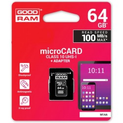 Карта пам'яті microSDXC 64ГБ GoodRAM, Class10 UHS-I (M1AA-0640R12) Карта пам'яті microSDXC 64ГБ GoodRAM, Class10 UHS-I (M1AA-0640R12)