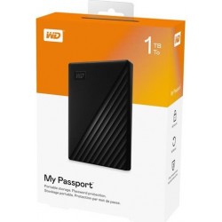 Зовнішній накопичувач 2.5" 1Tb Western Digital My Passport Black USB 3.2 (WDBYVG0010BBK-WESN)
