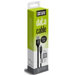 Кабель USB - microUSB, Black, 2 м, ColorWay, 2.4A (CW-CBUM009-BK) Кабель USB - microUSB, Black, 2 м, ColorWay, 2.4A (CW-CBUM009-BK)