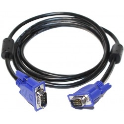 Кабель VGA - 3.0м CC-PPVGA HD15M/HD15M с 2-мя ферритовыми кольцами черный с синим DE-15Hd пакет 1080P 3+9