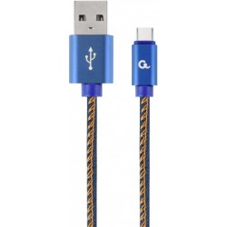 Кабель USB 2.0 - 2.0м AM/Type-C Cablexpert CC-USB2J-AMCM-2M-BL, преміум, 2.1А, синій Кабель USB 2.0 - 2.0м AM/Type-C Cablexpert CC-USB2J-AMCM-2M-BL, преміум, 2.1А, синій