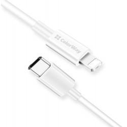 Кабель Type C - Lightning, ColorWay, White, 1м, 3.0A (CW-CBPDCL032-WH) Кабель Type C - Lightning, ColorWay, White, 1м, 3.0A (CW-CBPDCL032-WH)