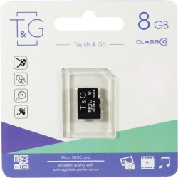 Карта пам'яті microSD 8ГБ T&G Class10 UHS-1 (TG-8GBSD10U1-00) Карта пам'яті microSD 8ГБ T&G Class10 UHS-1 (TG-8GBSD10U1-00)