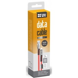 Кабель USB - Lightning, ColorWay, Red, 1м, 2.4A (CW-CBUL010-RD) Кабель USB - Lightning, ColorWay, Red, 1м, 2.4A (CW-CBUL010-RD)