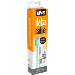 Кабель USB - Lightning, ColorWay, Mint, 2м, 2.4A (CW-CBUL007-MT) Кабель USB - Lightning, ColorWay, Mint, 2м, 2.4A (CW-CBUL007-MT)