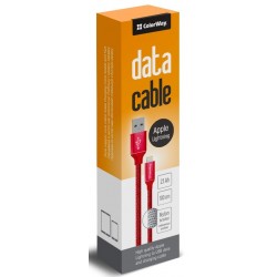 Кабель USB - Lightning, ColorWay, Red, 1м, 2.1A (CW-CBUL004-RD) Кабель USB - Lightning, ColorWay, Red, 1м, 2.1A (CW-CBUL004-RD)
