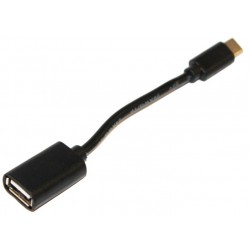 Кабель USB 2.0 - 0.1м AF/Type-C OTG ATcom пакет, чорний