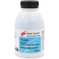 Тонер Static Control (HP CLJ Pro M252/M452/M552/M553, MFP M176/M177/M277/M377, Canon LBP-610/710) 50 г Cyan (HM254-50B-COS-P) Тонер Static Control (HP CLJ Pro M252/M452/M552/M553, MFP M176/M177/M277/M377, Canon LBP-610/710) 50 г Cyan (HM254-50B-COS-P)