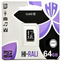 Карта пам'яті microSDXC 64 ГБ Hi-Rali, Class 10 (HI-64GBSDCL10-00) Карта пам'яті microSDXC 64 ГБ Hi-Rali, Class 10 (HI-64GBSDCL10-00)