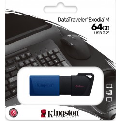 USB3.2 флеш-накопичувач 64GB Kingston DataTraveler Exodia M Black/Blue (DTXM/64GB) USB3.2 флеш-накопичувач 64GB Kingston DataTraveler Exodia M Black/Blue (DTXM/64GB)