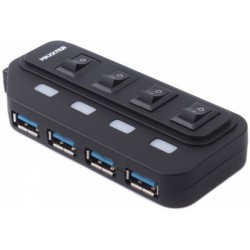 Концентратор USB Maxxter HU2A-4P-AC-02 Black, 4xUSB2.0 Концентратор USB Maxxter HU2A-4P-AC-02 Black, 4xUSB2.0