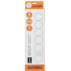 Мережевий фільтр для ДБЖ Patron Black 1 м 5 розеток, Black (SP-1053U)