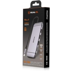 Концентратор USB REAL-EL CQ-900 Space Grey, 3xUSB3.0, RJ-45, HDMI, VGA, SD/miniSD Концентратор USB REAL-EL CQ-900 Space Grey, 3xUSB3.0, RJ-45, HDMI, VGA, SD/miniSD