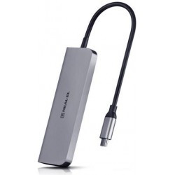 Концентратор USB REAL-EL CQ-700 Space Grey, 3xUSB3.0, HDMI, USB-C (EL123110002) Концентратор USB REAL-EL CQ-700 Space Grey, 3xUSB3.0, HDMI, USB-C (EL123110002)