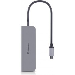 Концентратор USB REAL-EL CQ-700 Space Grey, 3xUSB3.0, HDMI, USB-C (EL123110002) Концентратор USB REAL-EL CQ-700 Space Grey, 3xUSB3.0, HDMI, USB-C (EL123110002)