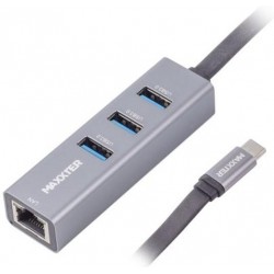 Концентратор USB Type-C Maxxter RJ-45 Grey, 4xUSB3.0 (NECH-3P-02) Концентратор USB Type-C Maxxter RJ-45 Grey, 4xUSB3.0 (NECH-3P-02)