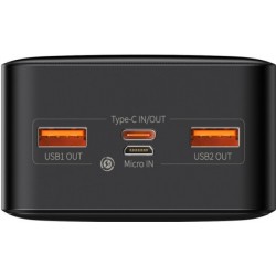 Зовнішній акумулятор Baseus Bipow Digital Display 20W Black 2xUSB 30000 mAh (PPDML-N01)