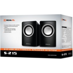 Акустика 2.0 REAL-EL S-215 Black Акустика 2.0 REAL-EL S-215 Black