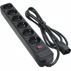 Мережевий фільтр Patron Black 2м 6 розеток, Чорний (SP-1065U)