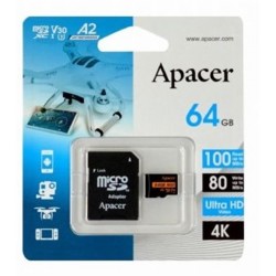 Карта пам'яті microSDXC 64ГБ Apacer + SD адаптер, UHS-I/U3 Class 10 (AP64GMCSX10U8-R) Карта пам'яті microSDXC 64ГБ Apacer + SD адаптер, UHS-I/U3 Class 10 (AP64GMCSX10U8-R)