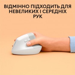 Мышь Logitech Lift for Mac Vertical Ergonomic White USB Wireless (910-006477)
