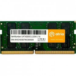 Пам'ять SO-DIMM, DDR4, 16Gb, 3200 MHz, Atria, 1.2V, CL22 (UAT43200CL22SK1/16) Пам'ять SO-DIMM, DDR4, 16Gb, 3200 MHz, Atria, 1.2V, CL22 (UAT43200CL22SK1/16)