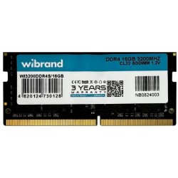 Пам'ять SO-DIMM, DDR4, 16Gb, 3200 MHz, Wibrand, 1.2V, CL22 (WI3200DDR4S/16GB) Пам'ять SO-DIMM, DDR4, 16Gb, 3200 MHz, Wibrand, 1.2V, CL22 (WI3200DDR4S/16GB)