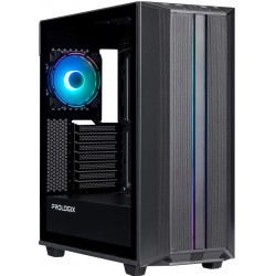 Корпус PrologiX E122 Tempered Glass&Mesh Black (E122 Black) Корпус PrologiX E122 Tempered Glass&Mesh Black (E122 Black)