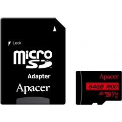 Карта пам'яті MicroSDHC 64GB UHS-I Class 10 Apacer + SD adapter (AP64GMCSX10UB-R) Карта пам'яті MicroSDHC 64GB UHS-I Class 10 Apacer + SD adapter (AP64GMCSX10UB-R)