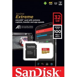 Карта памяти MicroSDHC 32GB UHS-I/U3 Class 10 SanDisk Extreme A1 R100/W60MB/s + SD-adapter (SDSQXAF-032G-GN6MA) Карта памяти MicroSDHC 32GB UHS-I/U3 Class 10 SanDisk Extreme A1 R100/W60MB/s + SD-adapter (SDSQXAF-032G-GN6MA)