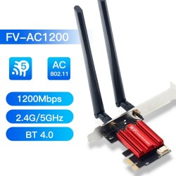 Мережева карта PCI-e x1 Fenvi WiFi + Bluetooth AC1200 Dual Band 2.4G/5GHz