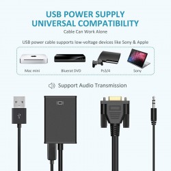 Адаптер-перехідник VGA на HDMI (FullHD)