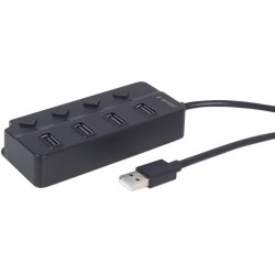 Концентратор USB Gembird UHB-U2P4P-01 Black 4xUSB 2.0, кабель 80 см (UHB-U2P4P-01) Концентратор USB Gembird UHB-U2P4P-01 Black 4xUSB 2.0, кабель 80 см (UHB-U2P4P-01)