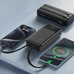 Зовнішній акумулятор XO PR249 20000 mAh USB-C/USB-А порт USB-C/Lightning кабель (PR249.black)