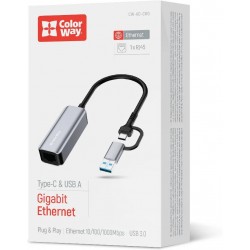 Мережева карта ColorWay CW-AD-CRG USB 3.0 / Type-C - Gigabit Ethernet, Grey