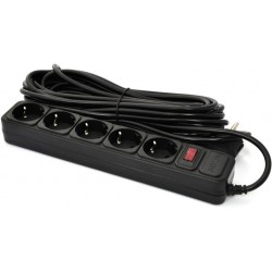Мережевий фільтр Patron 5 розеток, 10 м, Black, 10А, до 2.2 кВт (SP-10510)